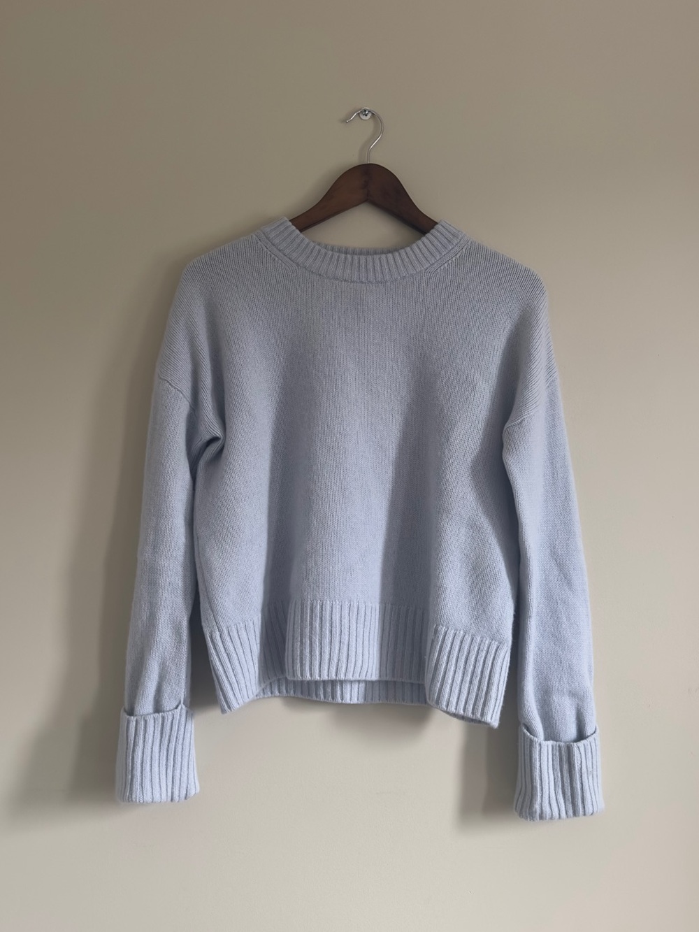 Jason Wu 100% Cashmere Pale Blue Crewneck Sweater